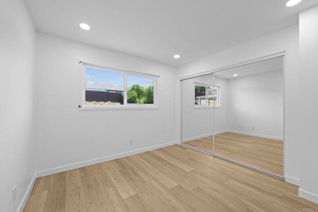 1654 Yale St, Chula Vista, CA 91913 - unfurnished bedroom featuring light wood-style floors, recessed lighting, and a closet