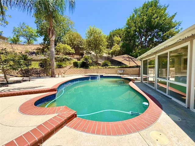 21315 Pinehill Ln, Diamond Bar, CA 91765 - outdoor pool with a patio area and a fenced backyard
