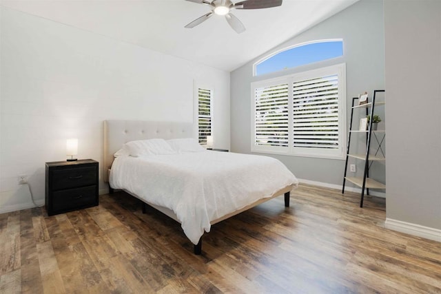 1148 Valdivia Ct, Chula Vista, CA 91910 - bedroom featuring vaulted ceiling, wood finished floors, and a ceiling fan