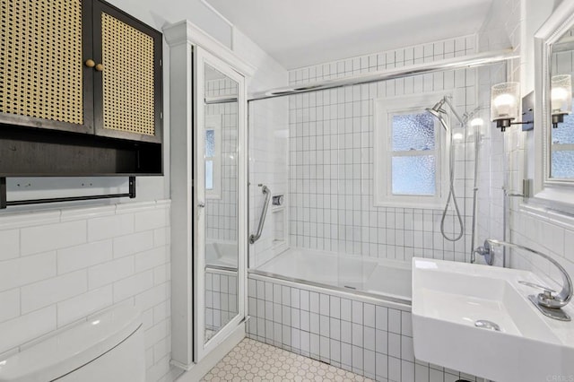 1220 Palomar Ter, Escondido, CA 92027 - full bath with tile walls and tiled shower / bath combo