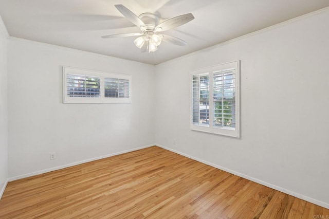 1220 Palomar Ter, Escondido, CA 92027 - empty room featuring crown molding, light wood-style floors, and a ceiling fan