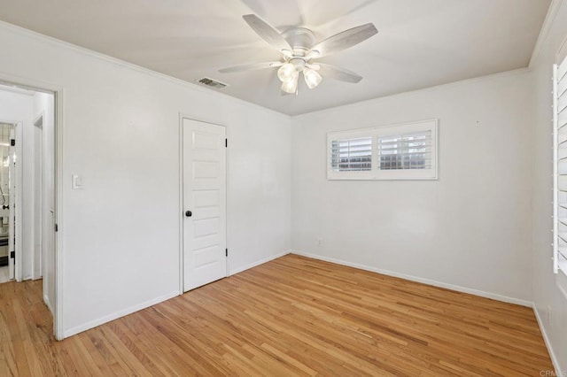1220 Palomar Ter, Escondido, CA 92027 - unfurnished bedroom with light wood-type flooring, crown molding, a closet, and ceiling fan