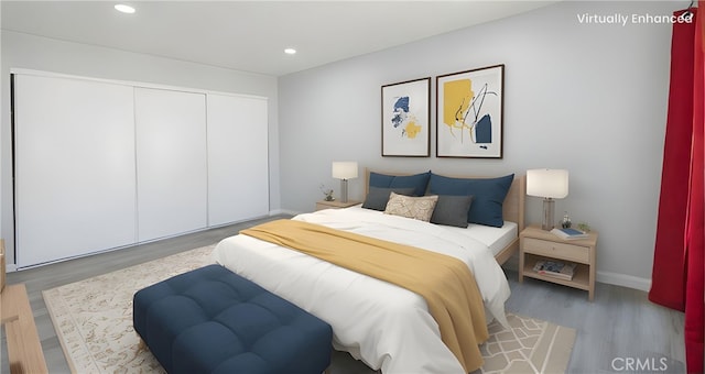 1841 Fisher Dr Unit B, Oxnard, CA 93035 - bedroom with recessed lighting, wood finished floors, and a closet