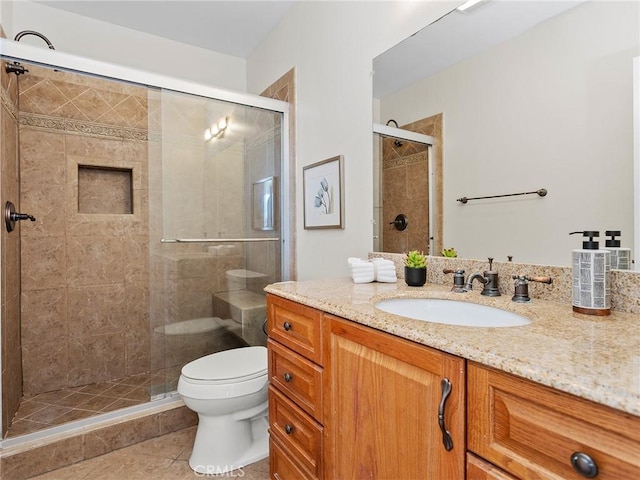 9531 Via Ricardo, Sun Valley, CA 91504 - bathroom featuring vanity, tile patterned flooring, and a stall shower