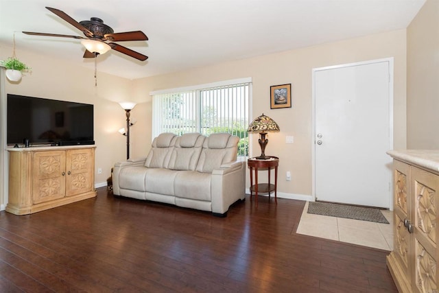 836 Yankee Point Way, Oceanside, CA 92058 - living room with a ceiling fan and hardwood / wood-style flooring