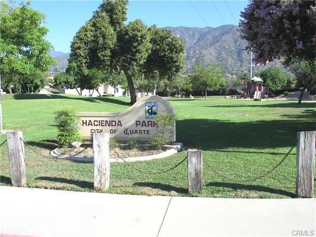 887 San Juan Cir, Duarte, CA 91010 - view of home's community featuring a mountain view and a yard