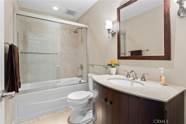 887 San Juan Cir, Duarte, CA 91010 - full bathroom with vanity, combined bath / shower with glass door, and tile patterned floors