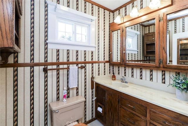 845 N Curtis Ave, Alhambra, CA 91801 - bathroom with wallpapered walls and vanity