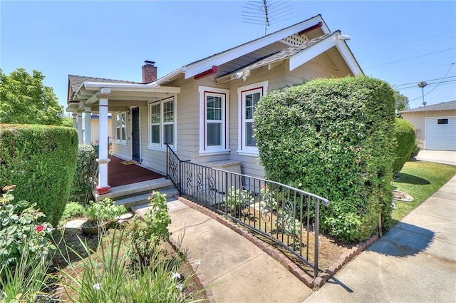 845 N Curtis Ave, Alhambra, CA 91801 - view of front of house with a chimney and a porch