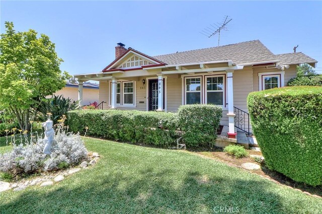845 N Curtis Ave, Alhambra, CA 91801 - victorian-style house featuring a chimney, a front lawn, and roof with shingles