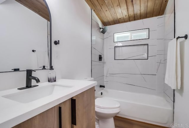 9753 Ivanho St, Spring Valley, CA 91977 - full bath featuring vanity, bathing tub / shower combination, and wooden ceiling