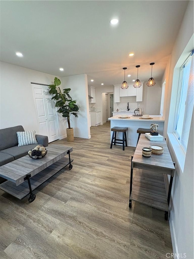 1526 W 54th St, Los Angeles, CA 90062 - living area featuring recessed lighting and light wood-style floors