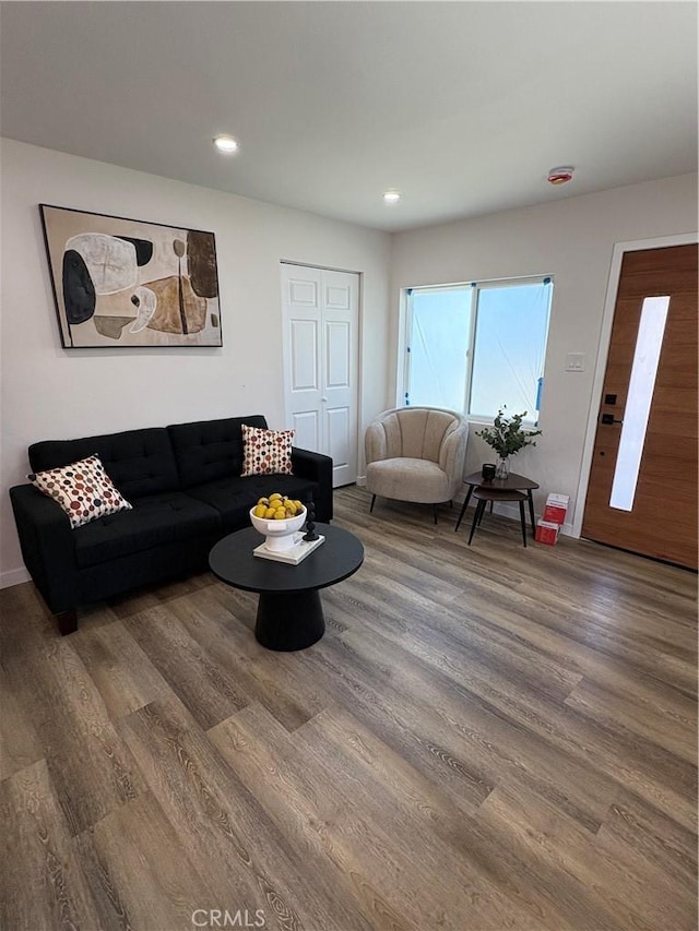 1526 W 54th St, Los Angeles, CA 90062 - living area featuring wood finished floors and recessed lighting