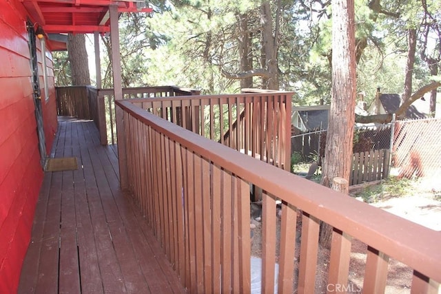 31705 Silver Spruce Dr, Running Springs, CA 92382 - view of wooden terrace