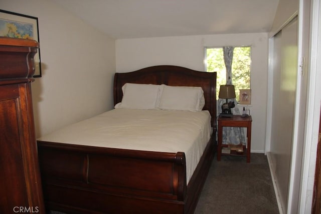 31705 Silver Spruce Dr, Running Springs, CA 92382 - carpeted bedroom with vaulted ceiling