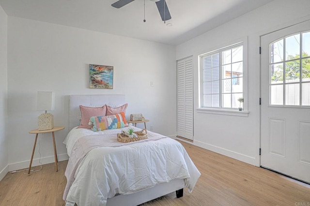 4711 Landis St, San Diego, CA 92105 - bedroom featuring light wood-style floors and a ceiling fan