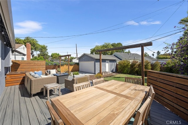 4513 E Cervato St, Long Beach, CA 90815 - wooden terrace with an outdoor hangout area and an outdoor structure