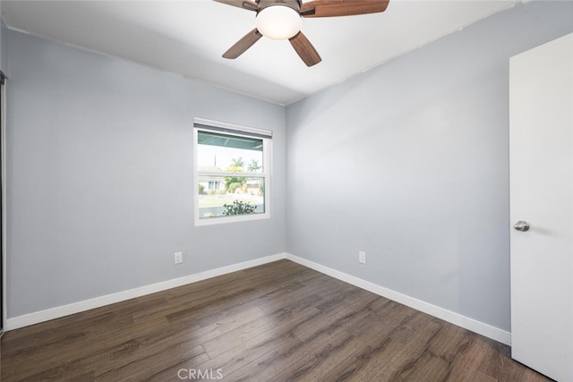 4513 E Cervato St, Long Beach, CA 90815 - spare room featuring dark wood-style floors and a ceiling fan
