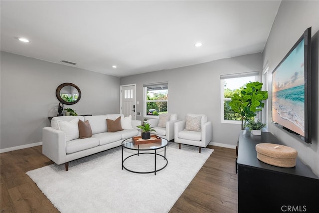 4513 E Cervato St, Long Beach, CA 90815 - living room with dark wood-type flooring and recessed lighting
