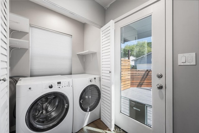 4513 E Cervato St, Long Beach, CA 90815 - washroom featuring washing machine and clothes dryer and wood finished floors