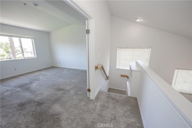 13056 Hagar St, Sylmar, CA 91342 - stairs featuring carpet flooring and lofted ceiling