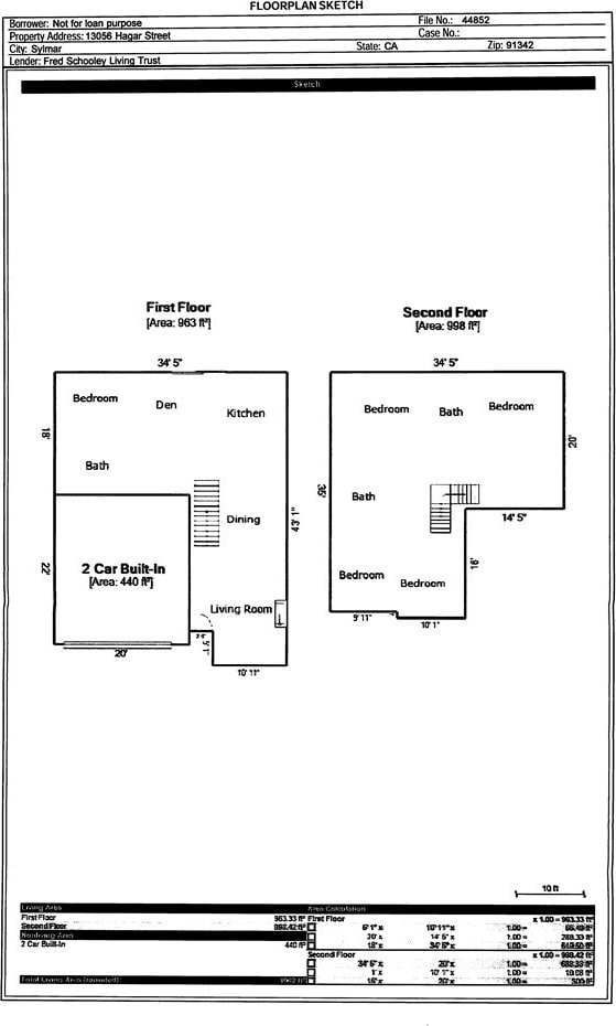 13056 Hagar St, Sylmar, CA 91342 - view of property floor plan