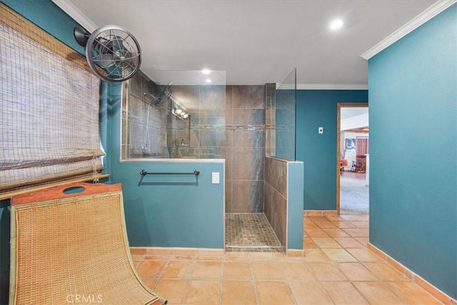 60810 Sunrise Rd, Whitewater, CA 92282 - full bathroom with walk in shower, crown molding, and recessed lighting