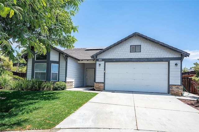 12038 Diego Ct, Moreno Valley, CA 92557 - single story home with solar panels, concrete driveway, and an attached garage