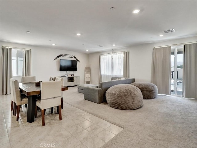 11576 S Crescent St, Desert Hot Springs, CA 92240 - dining area with plenty of natural light, recessed lighting, and light carpet