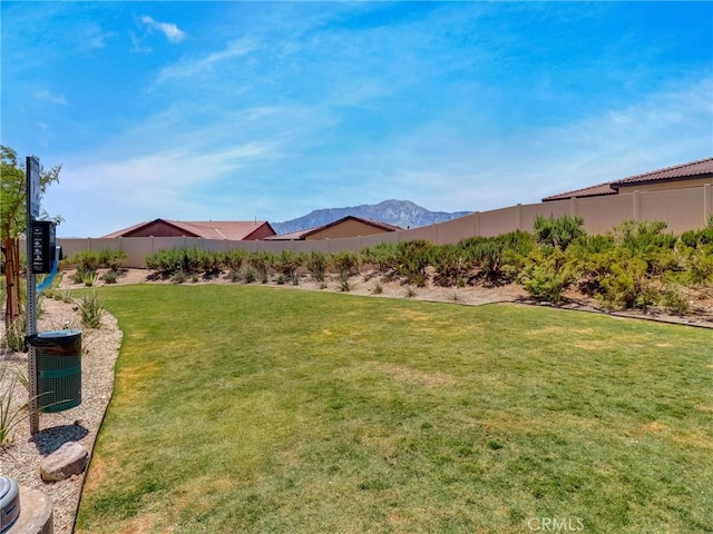 11576 S Crescent St, Desert Hot Springs, CA 92240 - fenced backyard featuring a mountain view