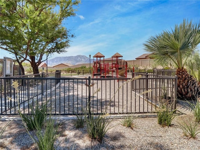 11576 S Crescent St, Desert Hot Springs, CA 92240 - community jungle gym featuring a mountain view