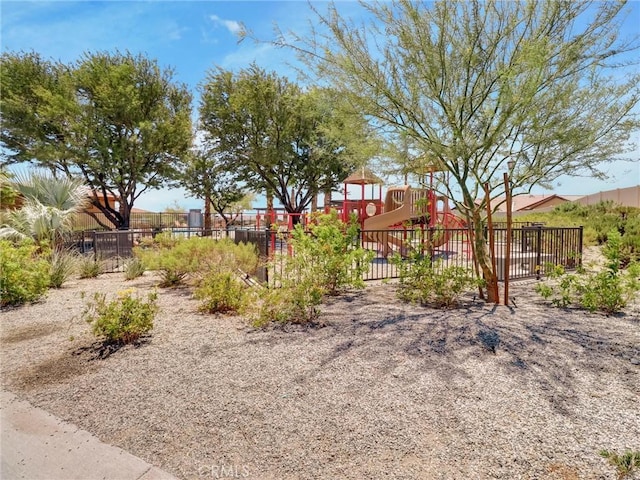 11576 S Crescent St, Desert Hot Springs, CA 92240 - view of yard with a playground