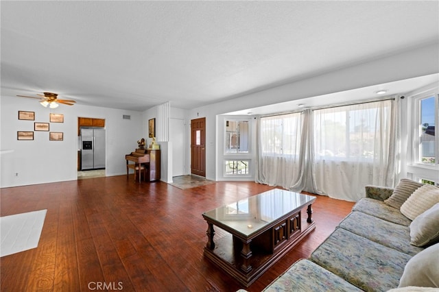 9802 Swallow Ln, Garden Grove, CA 92841 - living room featuring hardwood / wood-style floors and ceiling fan