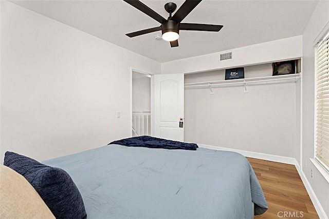 35 Colony Way, Aliso Viejo, CA 92656 - bedroom featuring wood finished floors, ceiling fan, and a closet