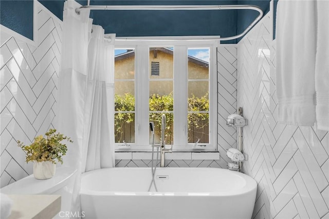 1935 Adobe Ave, Corona, CA 92882 - full bathroom with a freestanding bath and tile walls