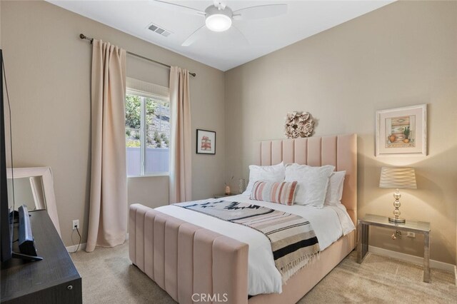 28816 Sedge Ln, Saugus, CA 91350 - carpeted bedroom with baseboards and a ceiling fan