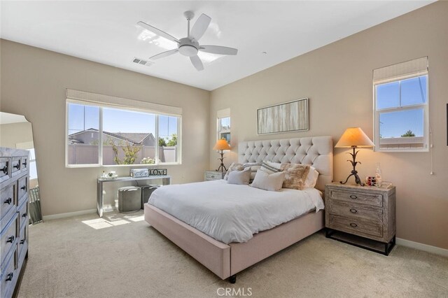 28816 Sedge Ln, Saugus, CA 91350 - bedroom with light colored carpet and a ceiling fan