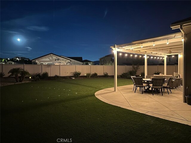 28816 Sedge Ln, Saugus, CA 91350 - yard at twilight featuring a pergola and a patio
