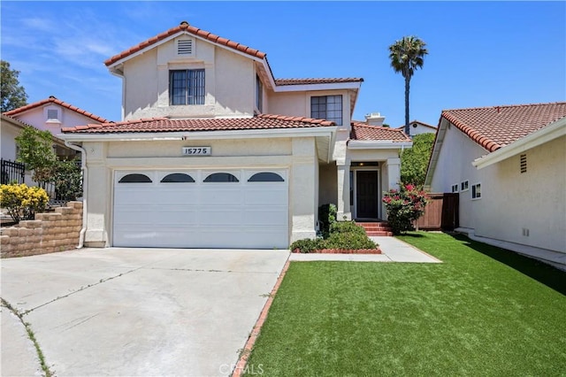 15775 Caminito Atico, San Diego, CA 92128 - mediterranean / spanish home with a tiled roof, concrete driveway, and stucco siding