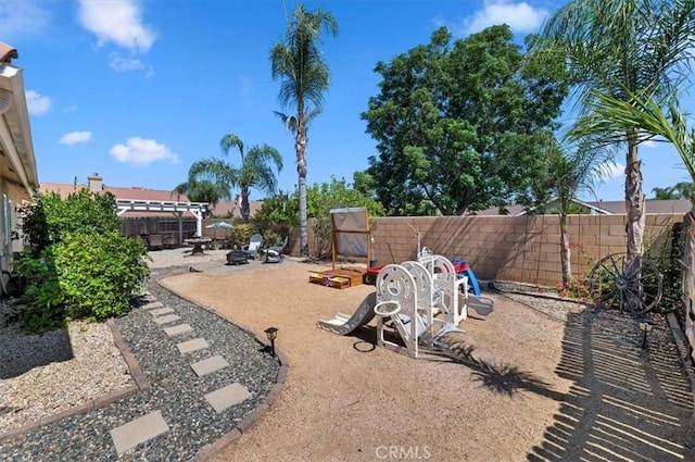 27242 Cabrillo Dr, Menifee, CA 92586 - fenced backyard with a patio