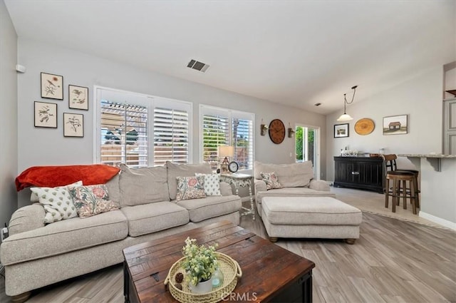 27242 Cabrillo Dr, Menifee, CA 92586 - living area with light wood-style floors and lofted ceiling