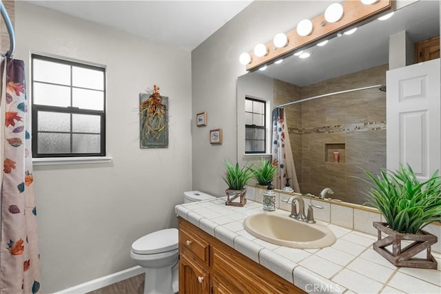 181 Eucalyptus Rd, Nipomo, CA 93444 - bathroom with vanity, curtained shower, and wood finished floors