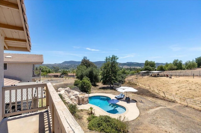 28880 Mac Tan Rd, Valley Center, CA 92082 - view of pool with a mountain view and a patio area
