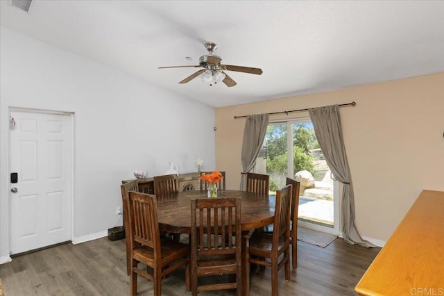 28880 Mac Tan Rd, Valley Center, CA 92082 - dining space with ceiling fan and wood finished floors