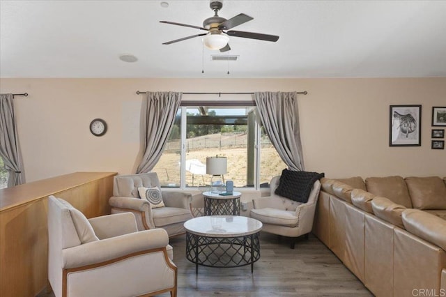 28880 Mac Tan Rd, Valley Center, CA 92082 - living room featuring light wood-style floors and ceiling fan