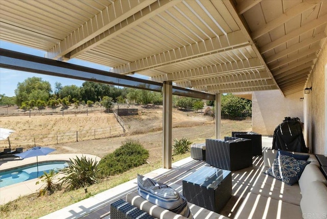 28880 Mac Tan Rd, Valley Center, CA 92082 - view of patio / terrace with outdoor lounge area and an outdoor pool