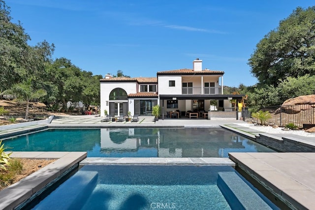 176 Saddlebow Rd, Bell Canyon, CA 91307 - view of pool featuring a pool with connected hot tub and a patio