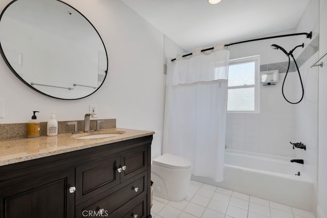 176 Saddlebow Rd, Bell Canyon, CA 91307 - bathroom featuring vanity, shower / bath combination with curtain, and tile patterned floors