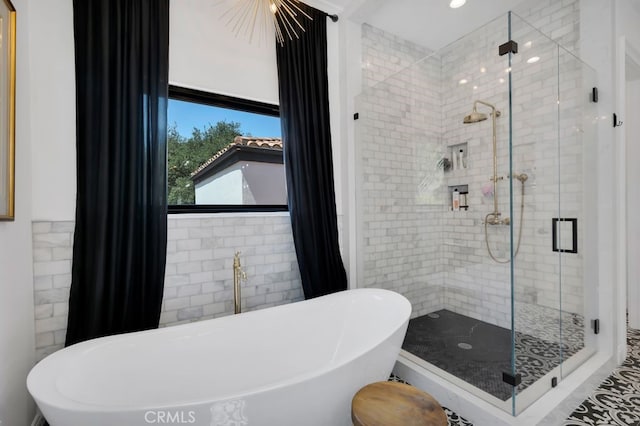 176 Saddlebow Rd, Bell Canyon, CA 91307 - bathroom featuring a stall shower and a freestanding tub