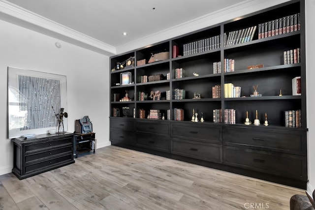 176 Saddlebow Rd, Bell Canyon, CA 91307 - home office featuring ornamental molding and light wood finished floors